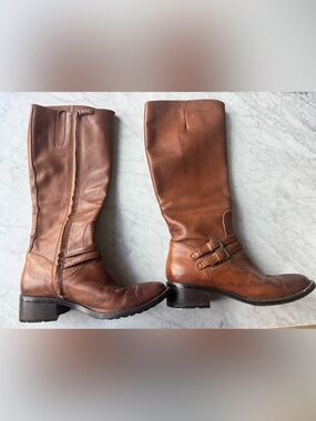Cole Haan Brown Leather Knee-High Heeled Boots
